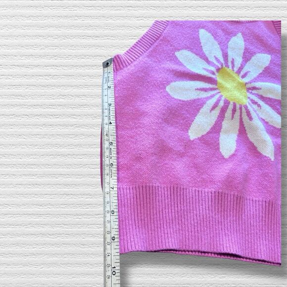 MM By My Michelle Pink Flower Daisy Crop Tank Top Retro Y2K Style Small Stretchy - Picture 3 of 7